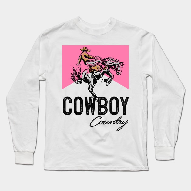 Cowboy Country Horse Riding Western Long Sleeve T-Shirt by AnnetteNortonDesign